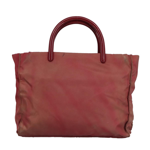 PRADA Hand Bag Nylon Red Silver Auth 97439 - Picture 13 of 16
